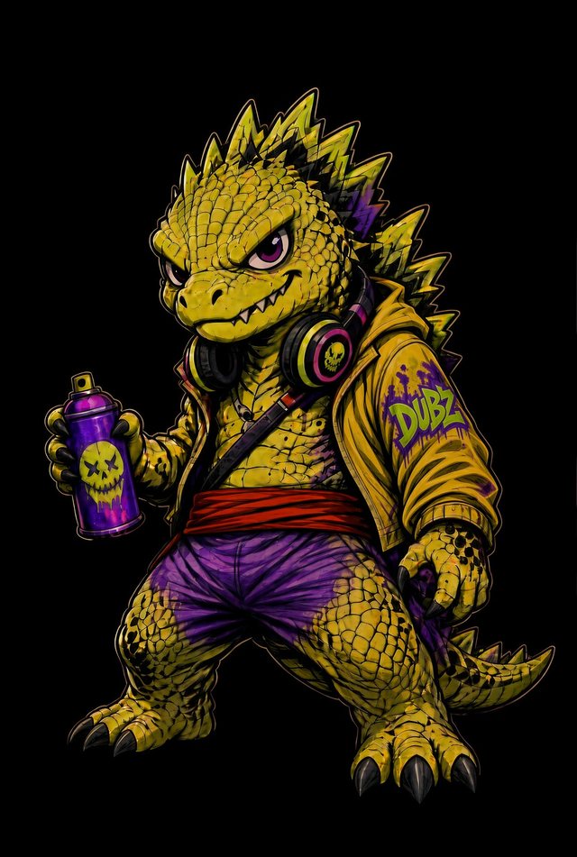 Dubzilla, the Kri5pydubz mascot